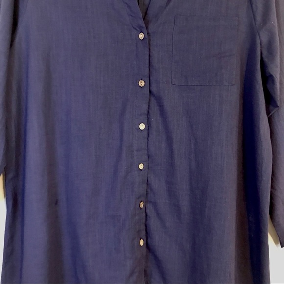 NWT Cellabie Navy Button Up High-Low Top- XL - Picture 4 of 8